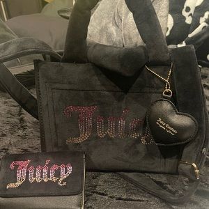 Juicy couture big spender black purse wallet set